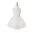 Clara short beaded Party Dress in white