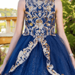 beautiful satin blue & gold glittered Princess dress