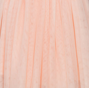 Close-up of light blush tulle fabric