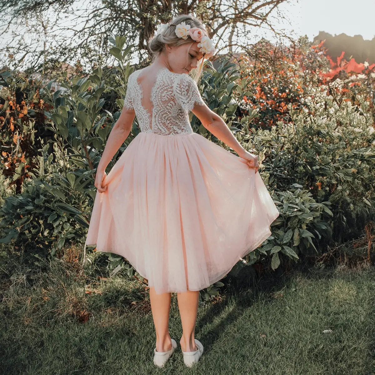 Flutter Girls Tea Dress | Blush