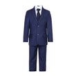 Navy Blue Check 5 piece suit
