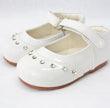 white baby shoes with diamante
