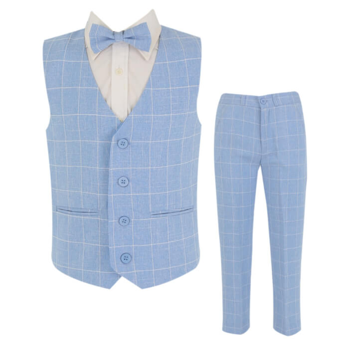 Little Rascals - Bellamy Blue Check Trouser Suit
