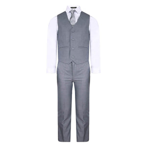 4 piece suit in silver grey