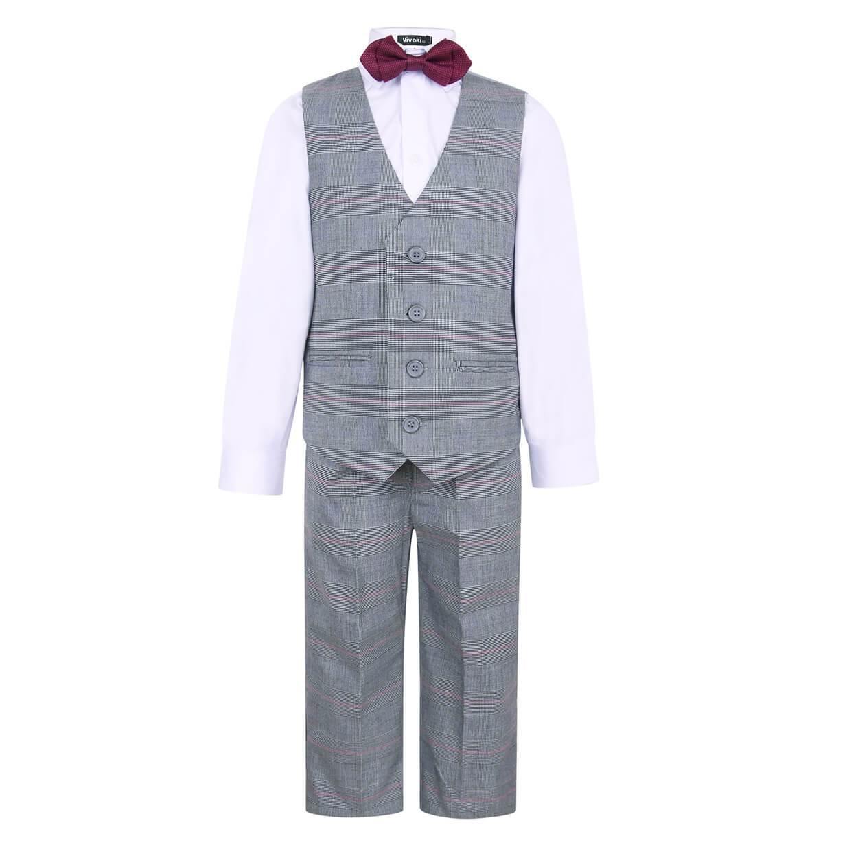 Check grey suit for boys