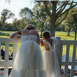 Baby Girl and Mommy looking in gardens