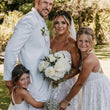 Beautiful family wedding with flower girls
