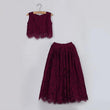 Girls Burgundy Lace party outfit
