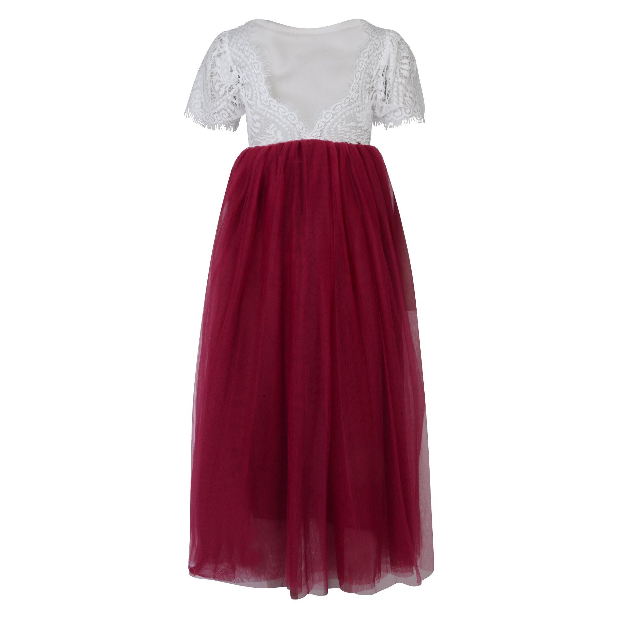 Bohemian Flutter Dress | Burgundy | UK Flower Girl Boutique Bohemian Flutter Dress | Burgundy | UK Flower Girl Boutique