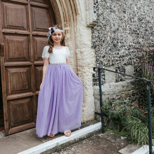 Bohemian Flutter Dress Lilac UK Flower Girl Boutique