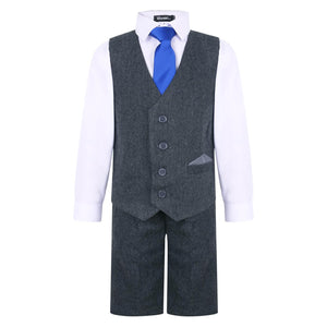 John Shorts Suit Grey Herringbone