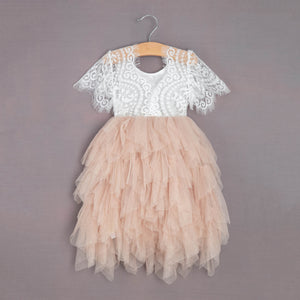 Pretty dress with ruffles and lace rear detailing
