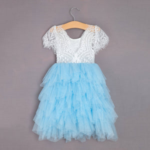 Pretty dress with ruffles and lace rear detail
