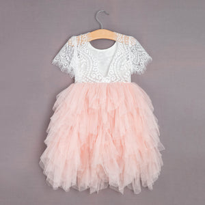 Pretty dress with ruffles and lace rear 