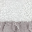 Close up of silver tulle and lace