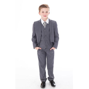 boy wearing mid grey suit