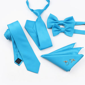 Turquoise tie and accessories set