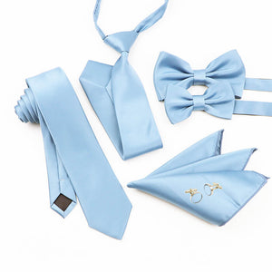 Silver Blue tie and accessories set