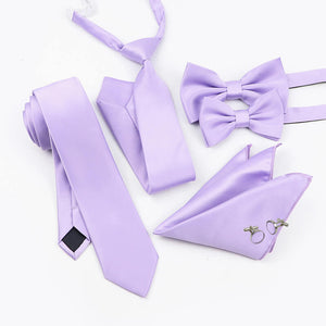 Lilac tie and accessories set