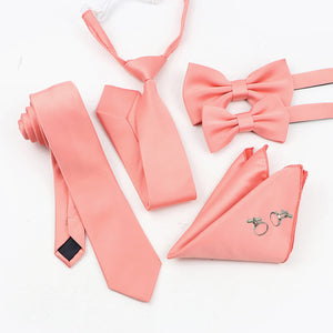 peach tie and accessories set