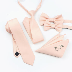 blush tie and accessories set