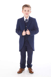 Boy modelling suit