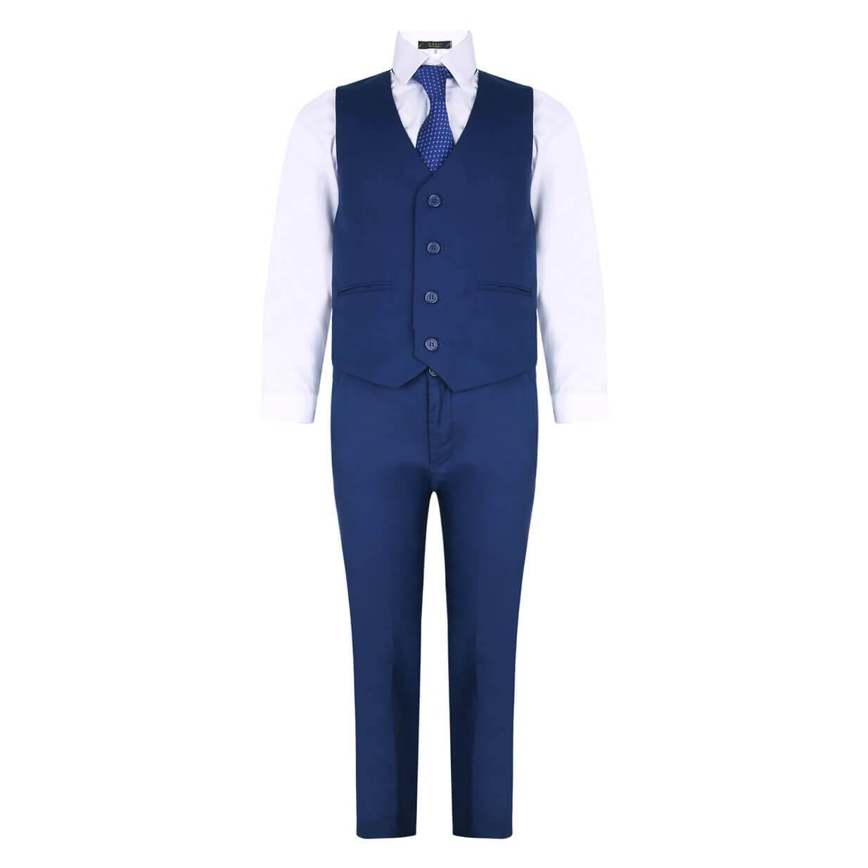 Gorgeous Collection Boys Royal Blue Wedding Suit – 5 Piece Set For Proms, Parties, Ages 6 Months To 16 Years