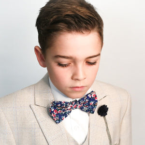 Close up of bow tie and fabric
