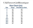 Size chart for uk flower girl dresses