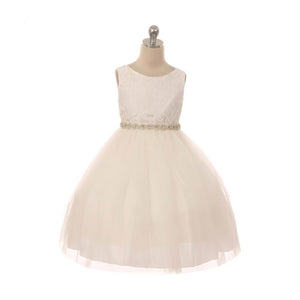 Girls ivory lace dress from UK Flower Girl Boutique