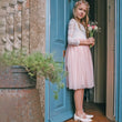 Girl wearing Bohemian Classic Tea Dress - Blush Pink