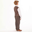 boy wearing a Brown Tweed Check 5 Piece suit