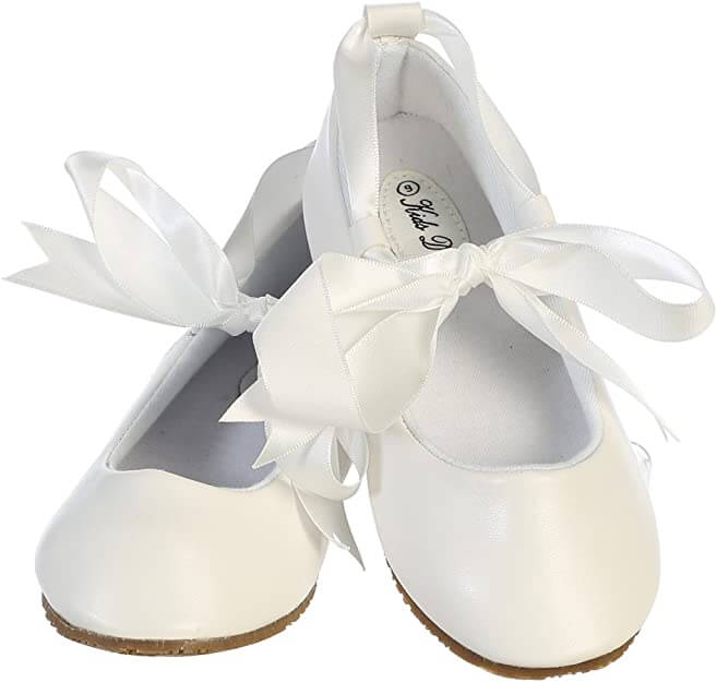 Girls Ribboned White Shoes UK Flower Girl Boutique