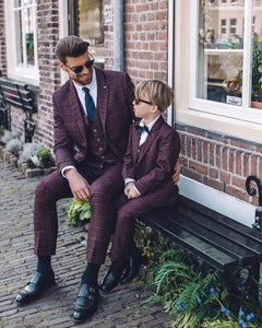 Father and son matching suits