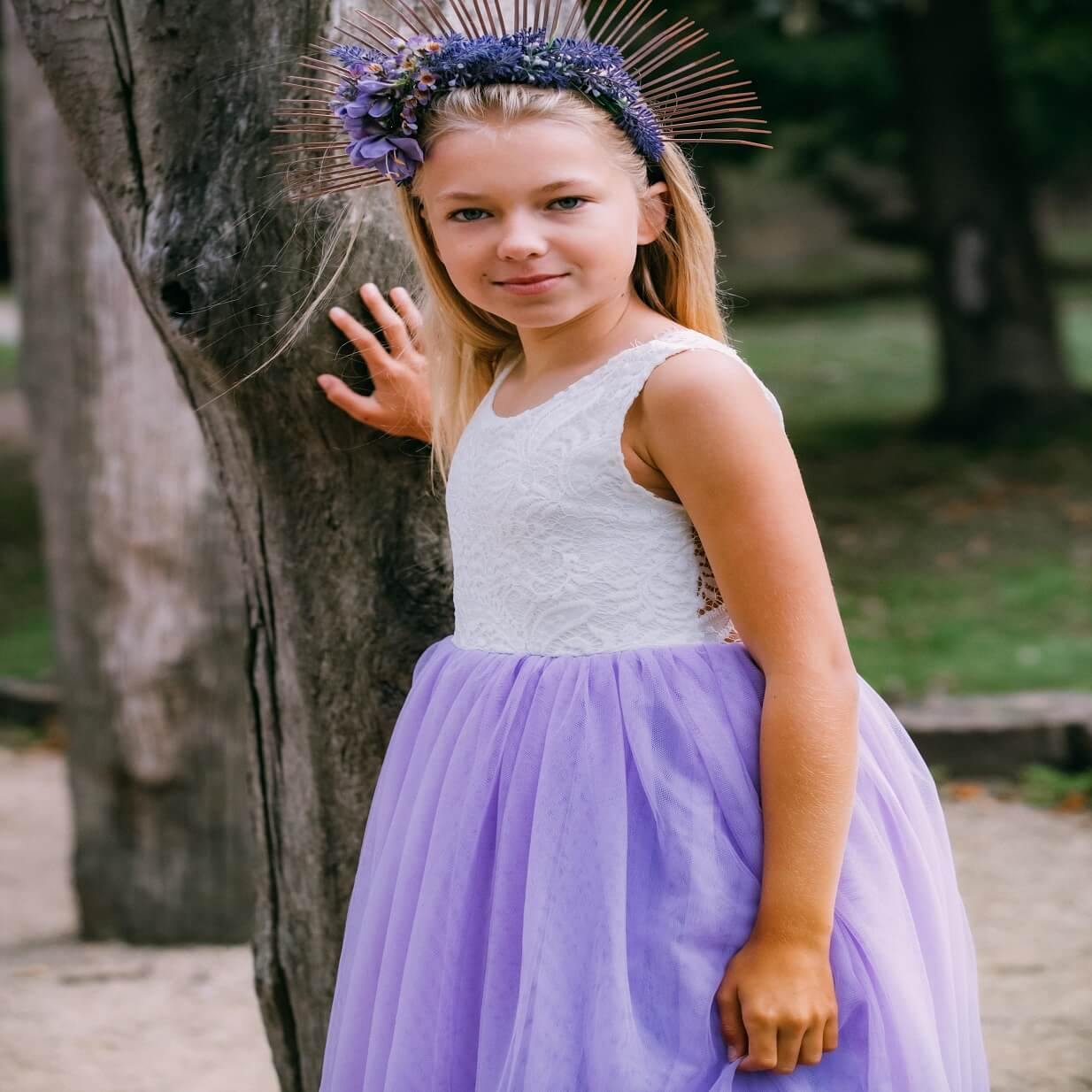 Lilac flower outlet girl dress