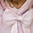 sequin bow on girls flower Gil dress