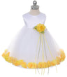White dress with yellow petals