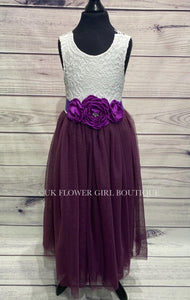 Purple Dress with Purple sash