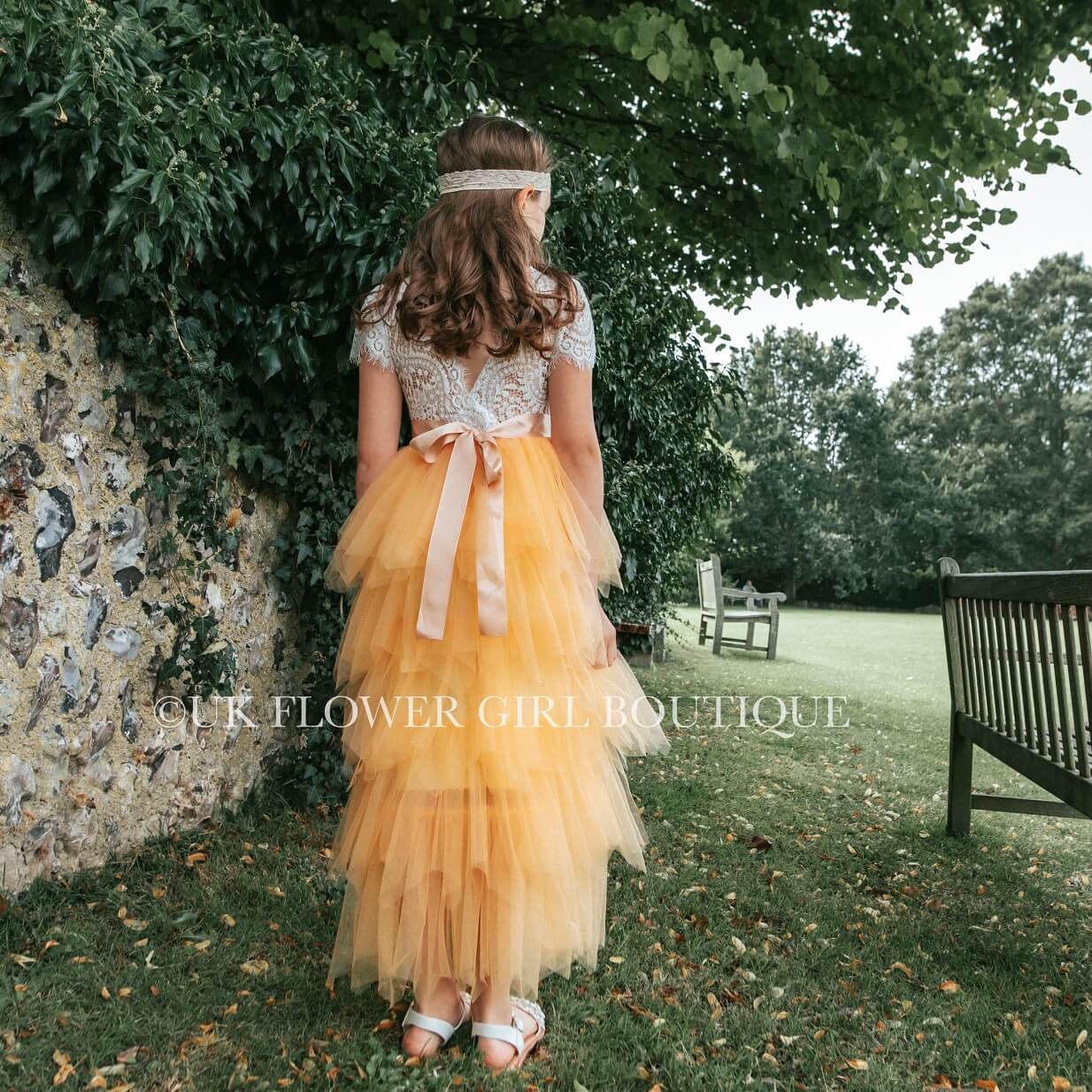 Bohemian Princess Flower Dress | Golden Yellow | UK Flower Girl