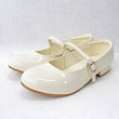 Girls Cream Crystal Patent Shoes
