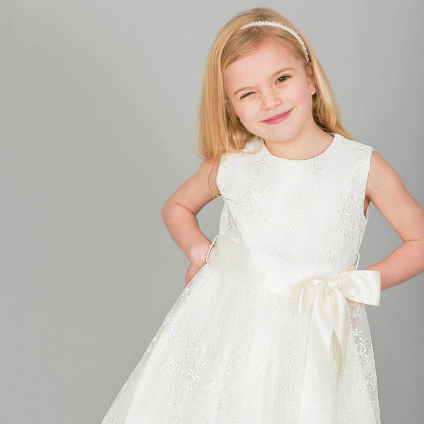 Fleur Pretty Girls Dress Ivory UK Flower Girl Boutique