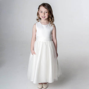 Betsy white flower girl dress