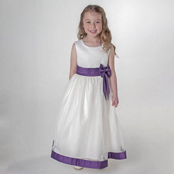 Cadbury purple flower store girl dresses