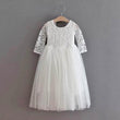 Girls lace party dress in white