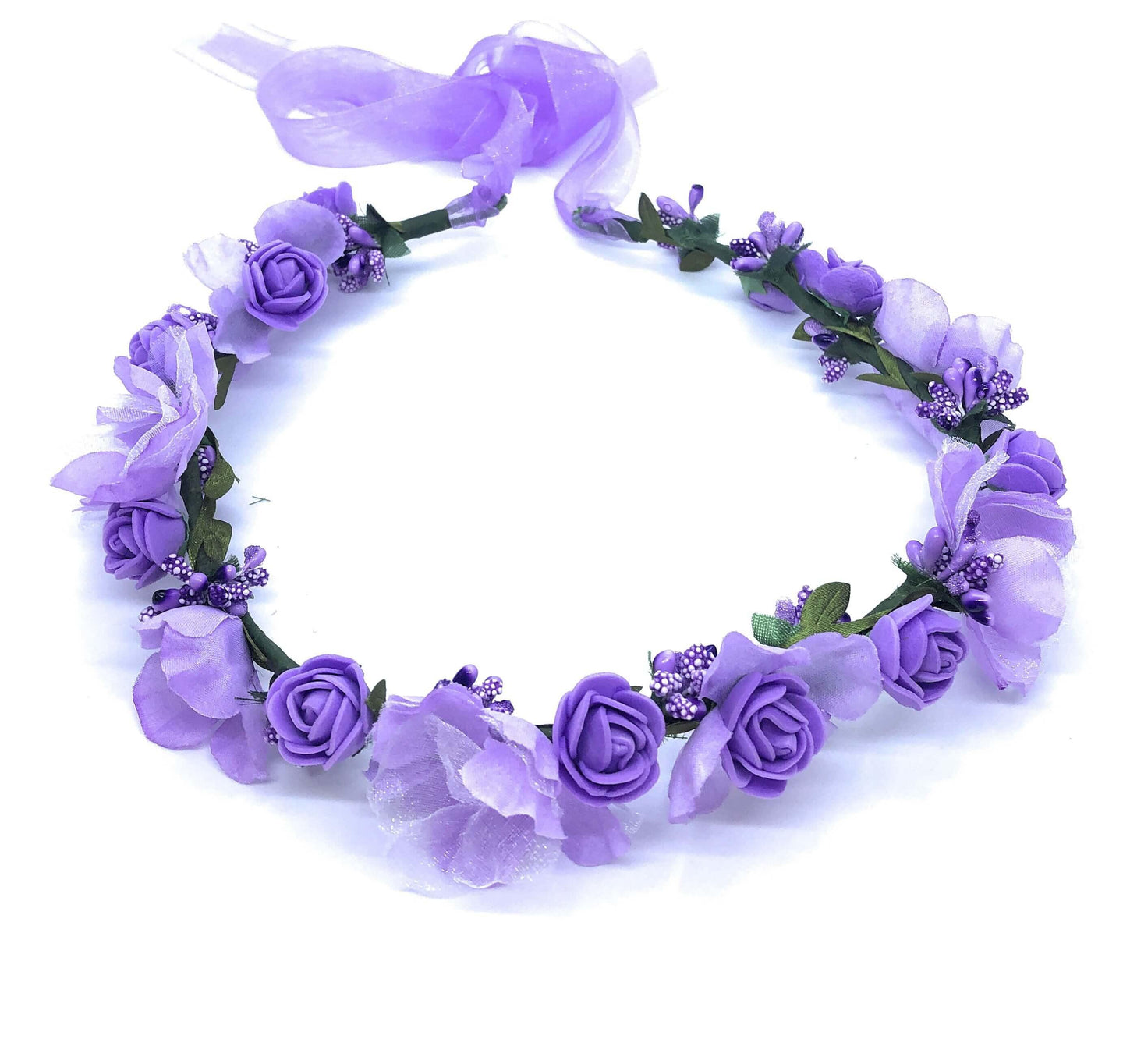 Purple and Lilac Rosettes Head Garland - UK Flower Girl Boutique