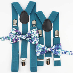 Me and Mini Me Floral Bow Ties and Braces - Various Colours