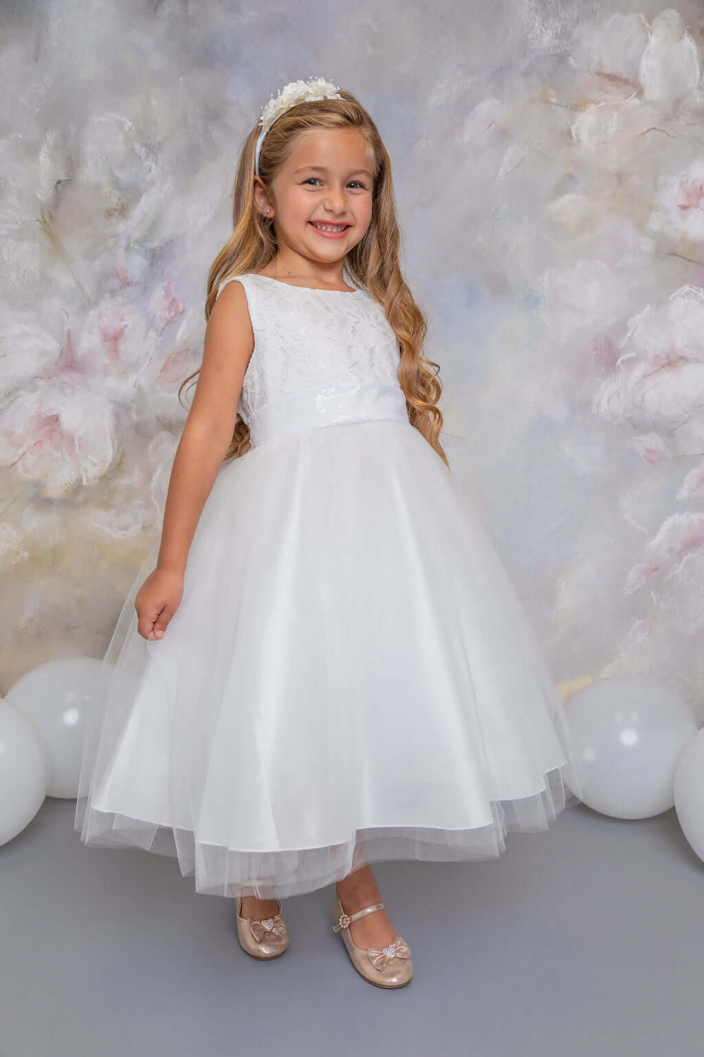 Belle of the Ball White Lace Dress | UK Flower Girl Boutique